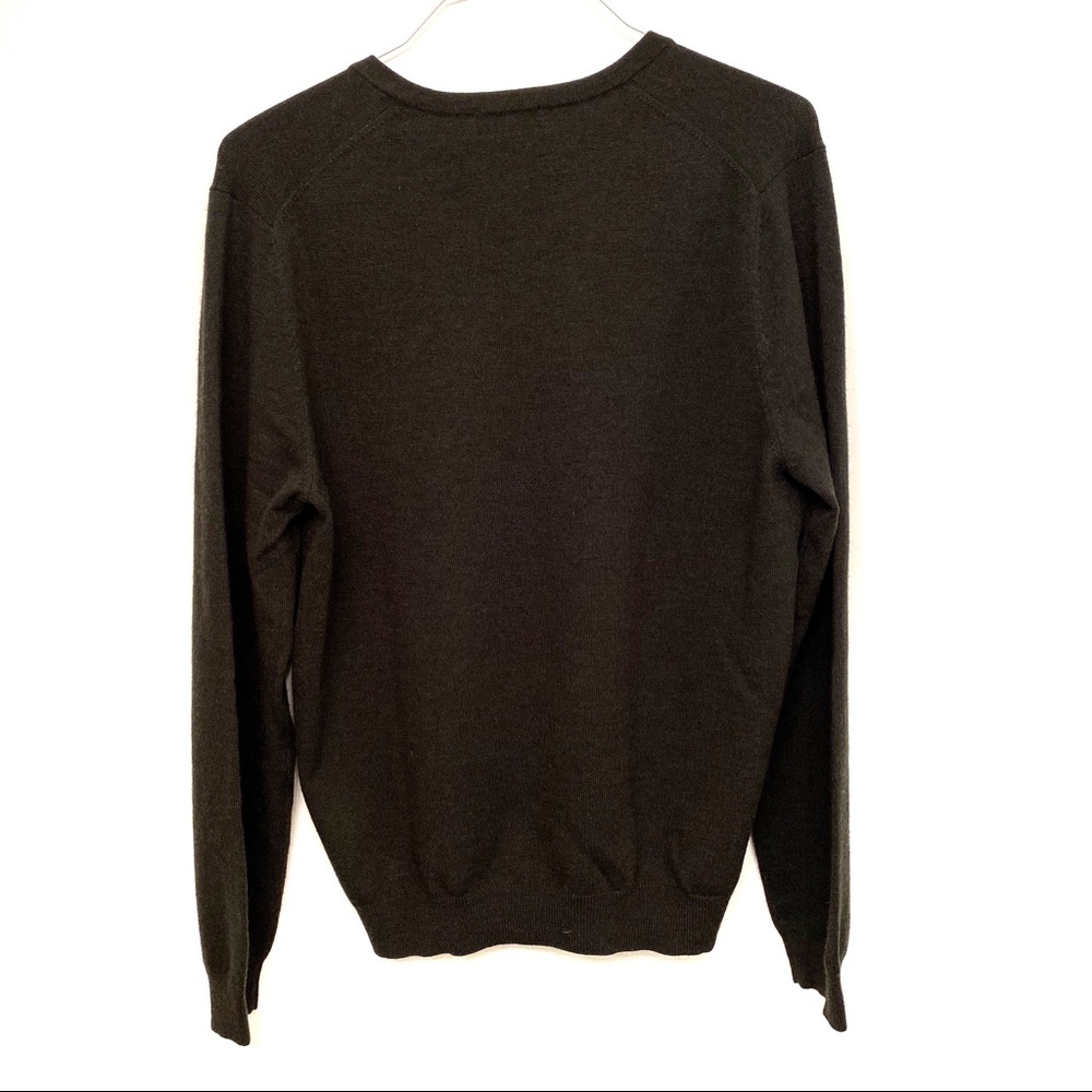 346 Brooks Brothers Pine Green V-Neck Wool Sweater - Picture 4 of 8